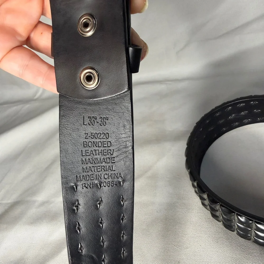 Vintage Hot Topic Mens Black Triple Row Pyramid Stud Belt Punk Emo Goth L 36-38